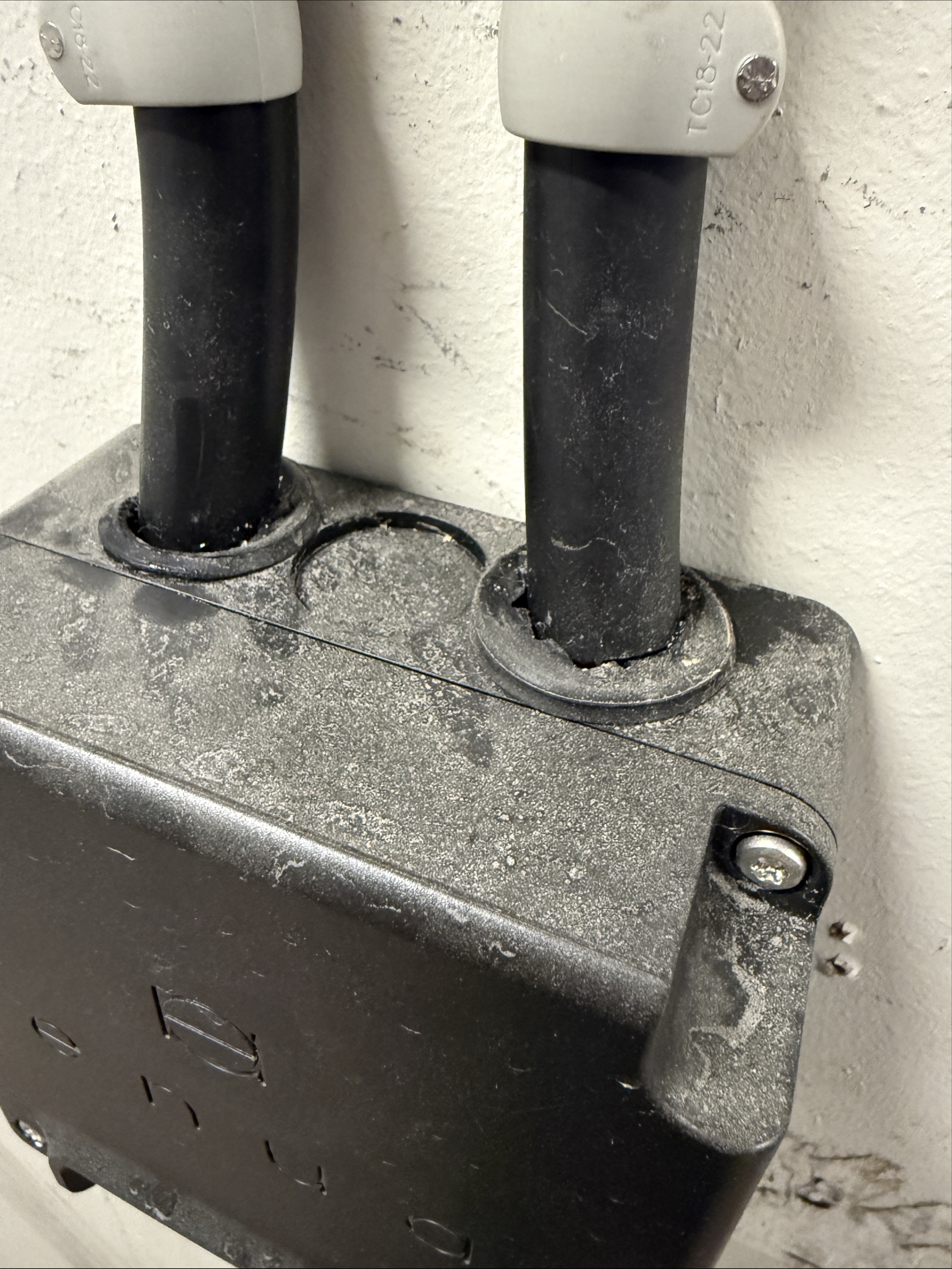 A grommet that doesn't seal around the cable, leaving a gap